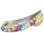 Soho Lab Brianna | Women's Dress Flat Shoes Yellow and Royal Print Satin