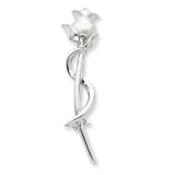Sterling Silver Satin Rose Pin
