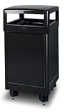 Howard Aspen 29 gallon Steel Hinged Top Black Waste Receptacle R36HT-SBKPL
