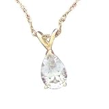 14K 1.00 CT Pear Shaped Diamond Pendant