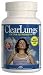 ClearLungs Blue Label is an improvement on an all natural Chinese herbal remedy that really works. It is a perfectly balanced formula containing a rich array of Chinese herbal ingredients plus homeopathic extracts that provides fast temporary relief of lung congestion.:: Effectiveness:Works quickly and effectively, and without side effects. All ingredients are 100% natural.::Benefits of the Other Ingredients.::Hoelen - Balances tissue fluids and strengthens respiratory membranes.:Dong Quai - Acts as a tonic and blood building agent.:Ophiopogon - Balances tissue fluids and strengthens respiratory membranes.:Scute - Headache pain relief.:Platycodon - Strengthens the immune system and removes mucus accumulations.:Citrus - Cleanses the lungs and circulatory system.:Morus Root - Enhances tissue repair.:Fritillary - Enhances tissue repair.:Asparagus - Helps control tissue inflammation.:Almonds - Moistens lungs and controls coughing.:Gardenia - Relieves congestion and enhances liver function.:Schizandra - Normalizes mucus secreting cells.:Licorice - Supports the adrenal glands. ::Drugs work only on symptoms and do nothing to restore the body to its normal healthy state. As you can see from the description of the ingredients in ClearLungs, they work on the cause of lung congestion by restoring and supporting normal lung function and metabolic activity, through reducing fluids, aiding in tissue repair, controlling inflammation, etc.