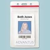 Advantus 75524 Resealable badge holder, 2-5/8 x 3-3/4, vertical, prepunched, 50 per box