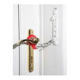 Secure-Ring Standard Security Door Chain - White (Right Hand)