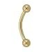 Jewelry : Solid 14KT Yellow GOLD 16ga CURVED BARBELL Ring - 3/8 Inches LENGTH