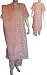 Womens Casual Clothes Salwar Kameez Chikan Embroidery Beige Size L (slk286-x)