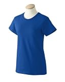 Personalized embroidered female golfer on ladies t-shirt, x-small, royal blue