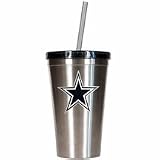 NFL Dallas Cowboys 16-Ounce Stainless Steel Insulated Tumbler with Straw