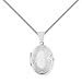 9ct White Gold Engraved Locket. 18inch chain included