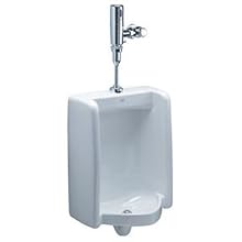 Zurn Z5758.205.00 1-Pint Per Flush High Efficiency Urinal System Top Spud Enlarged Footprint Urinal with Exposed Battery Flush Valve