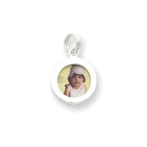Sterling Silver Round Photo Charm