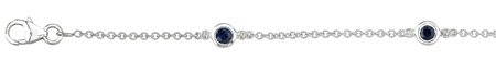 14K White Gold Sapphire and Diamond Bracelet