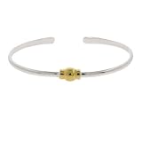 Sterling Silver Cuff Bracelet with Gold Ball
