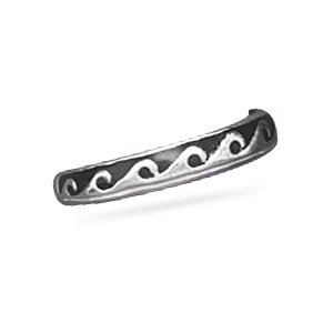 Black Wave Design Band Toe Ring