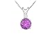 Diamond and Amethyst Solitaire Pendant : 14K White title=