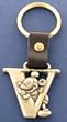 Mickey Mouse Letter V Brass Key Chain Disney