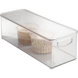 InterDesign Storage Organizer Bin with Lid for Kitchen, Pantry, Cabinets, Office - 16" x 6" x 5", Cl