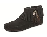 Concho/Feather Side Zip Boot in Black