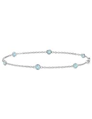 Aquamarine Bracelet By The Yard 7 Inch White Gold 14K with 0.60 Carat Total Weight