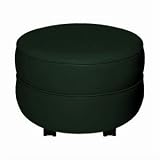 Round non-storage ottoman Hunter Green Vinyl