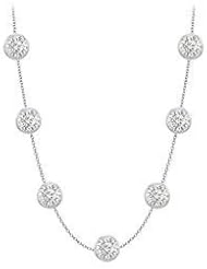Diamonds By The Yard Necklace on a 18K White Gold Chain With Two Carat Diamonds