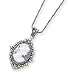 Sterling Silver Crystal Cameo Pendant With Chain - 16 Inch - Italian