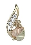 Black Hills Gold 10K Three Diamond Pendant