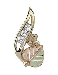 Black Hills Gold 10K Three Diamond Pendant