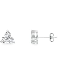 0.52 ct Three Stone Round Diamond Stud Earrings