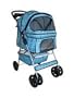 Classic Blue Grid 4 Wheel Pet Stroller
