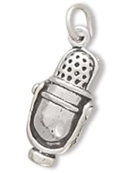 Sterling Silver Microphone Charm