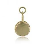 New Ladies Yellow Gold Tea Cup Pendant w/ Pink Sapphire