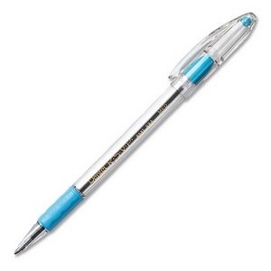 Pentel R.S.V.P. Ball Point Pen, 1.0 Millimeter Medium Tip, Sky Blue Ink, Box of 12