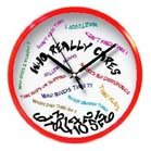 WHO CARES what time it is ? gag joke NOVELTY Wall CLOCK art OFFICE