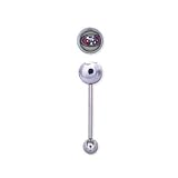 San Francisco 49ers 316L Stainless Steel Barbell - 14G - 5/8 Inch Bar Length - Sold Individually