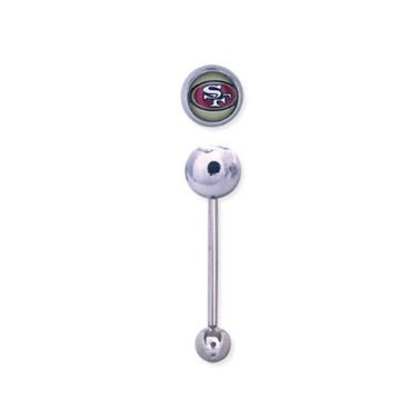 San Francisco 49ers 316L Stainless Steel Barbell - 14G - 5/8 Inch Bar Length - Sold Individually