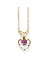 Genuine IceCarats Designer Jewelry Gift 14K Madi K 3Mm Rhodalite Garnet Heart Birthstone Necklace In 15.00 Inch