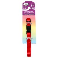 Four Paws Lil' Dog Adjustable Red Nylon Collar for Puppies and Toy Breeds