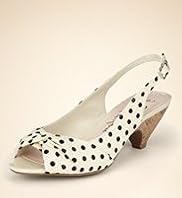 Peep Toe Twisted Front Spotted Slingback Shoes