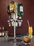 Precision Pours Rack & Pour Metered Rotary 4 Bottle for Liter Bottles 1-1/4oz Shot Size