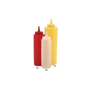 Paderno World Cuisine 12-Ounce Squeeze Bottle, Polyethylene, Red