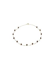 Chocolate Freshwater Pearl Station Bracelet in 14 Karat Yellow Gold