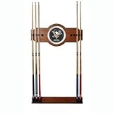 NHL Pittsburgh Penguins 2 piece Wood and Mirror Wall Cue Rack