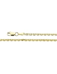 14K Yellow Gold 18 Inch Diamond Cut Cable Chain