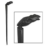 Wood walking stick, 'Jumping Frog'