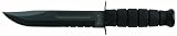 KA-BAR Fighting/Utility Serrated Edge Knife with Hard Sheath, Black