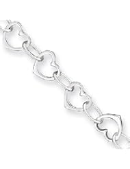 Sterling Silver Heart Link Bracelet QG1469-7"