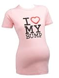 I Love My Bump Short Sleeve Pink Top - Funky Maternity Clothes
