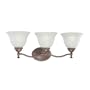 Thomas Lighting SL7313-23 Three Light Bath Fixture, Colonial Bronze Finish with Etched Glass
