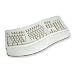U-Touch Multimedia Keyboard The split, gently sloped design encourages natural hand, wrist, and forearm position for more comfortable, natural keyboard positioning. Features include additional keys for application pop-up context and Windows quick-access, and a removable wrist rest for comfort or when you need to save space. Windows compatible PS/2 port no driver required. Adjustable feet for improved comfort. Includes a limited three-year warranty.