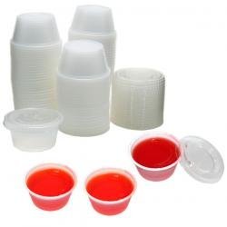 2 oz Plastic Jello Shot Cups with Lids- 125ct